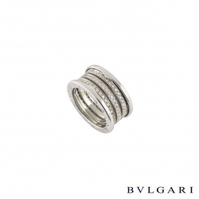 Bvlgari 18k White Gold Diamond Set B.Zero1 Ring AN850560